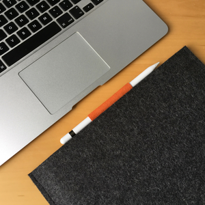 iPad Pro 12.9 with Pencil Holder Wool Felt Cover Charcoal Landscape - Wrappers UK