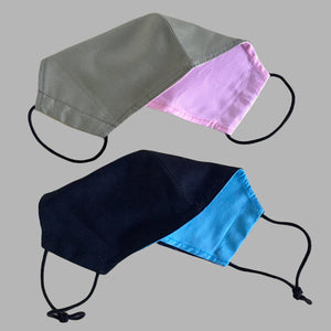 A fitted face mask washable reversible comfortable to wear - Wrappers UK