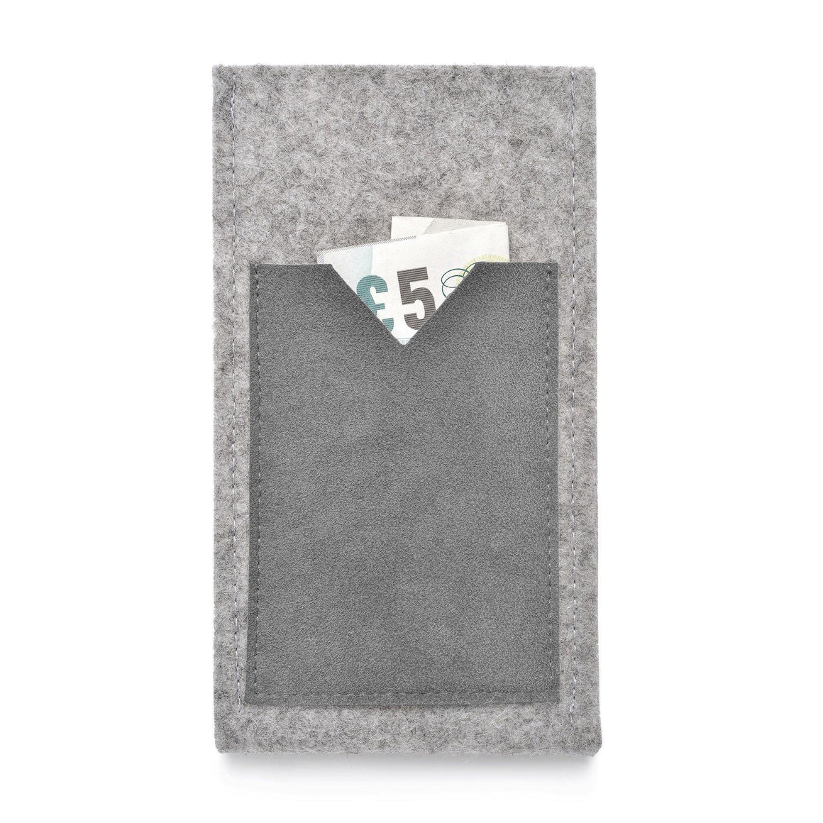 iPhone Wool Felt Cover Grey/Grey - Wrappers UK
