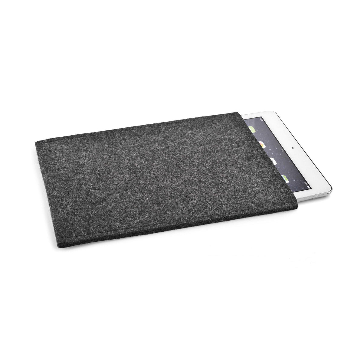 iPad Wool Felt Cover Charcoal Portrait - Wrappers UK
