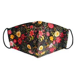 Face Mask Patterns Floral Retro Reversible Washable Ladies 2 sizes - Wrappers UK